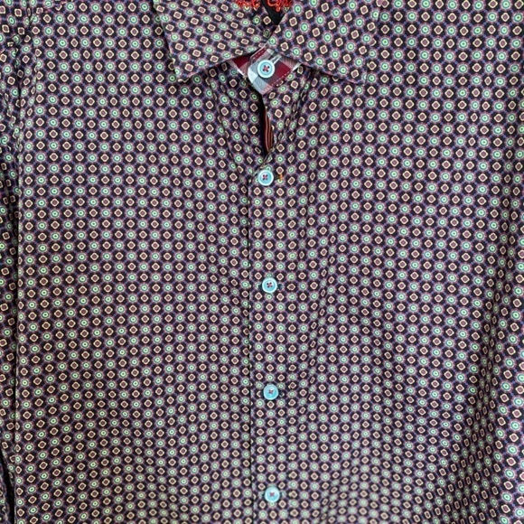 ROBERT Graham Luxury Dress Shirt Pink/Blues/Yellow Pattern Size XL - Picture 3 of 14
